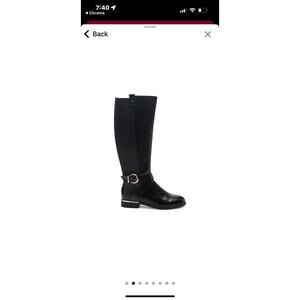 Black Knee-High Buckle Riding Boots